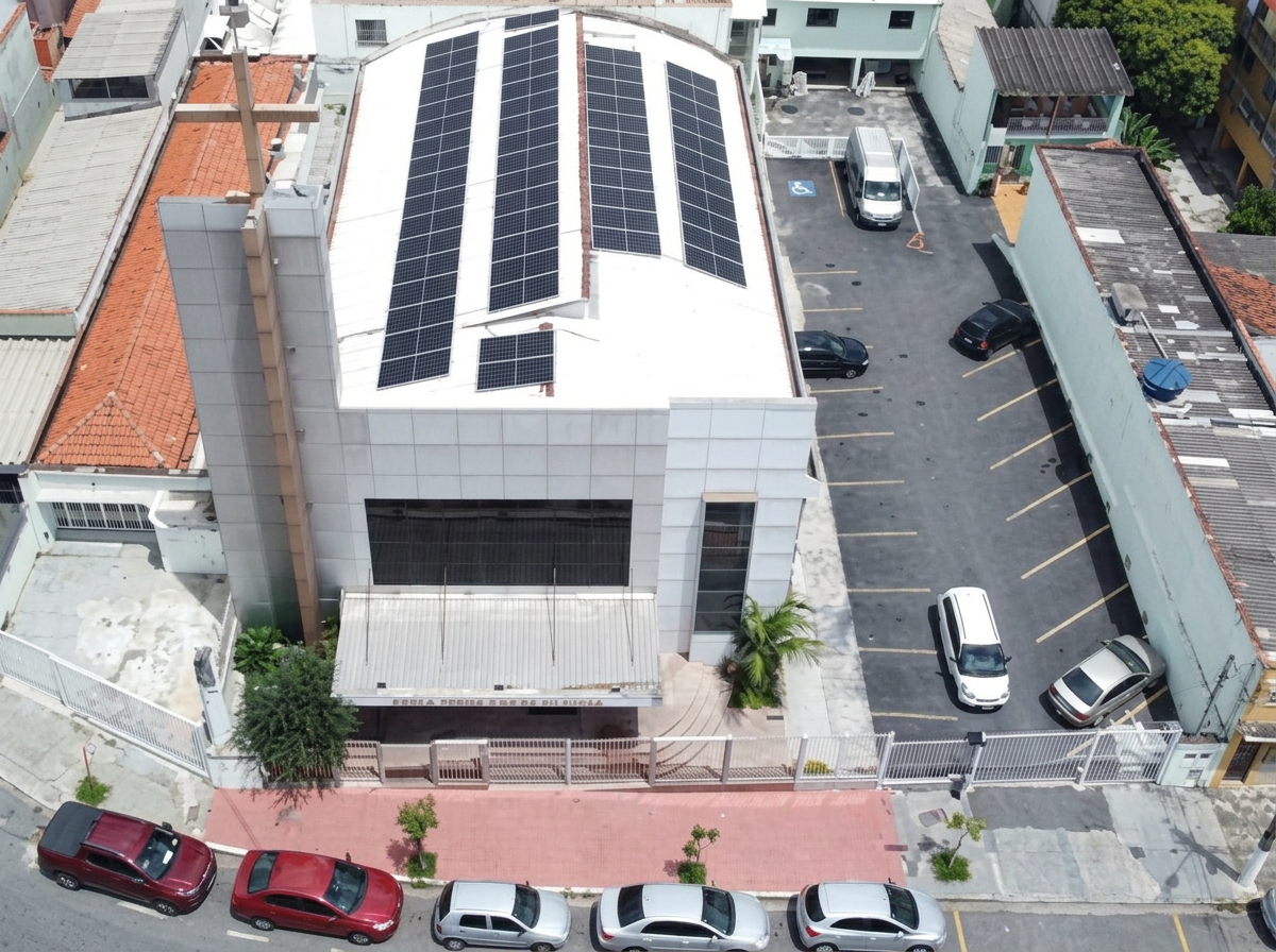 Sistema fotovoltaico instalado em Penha, São Paulo
