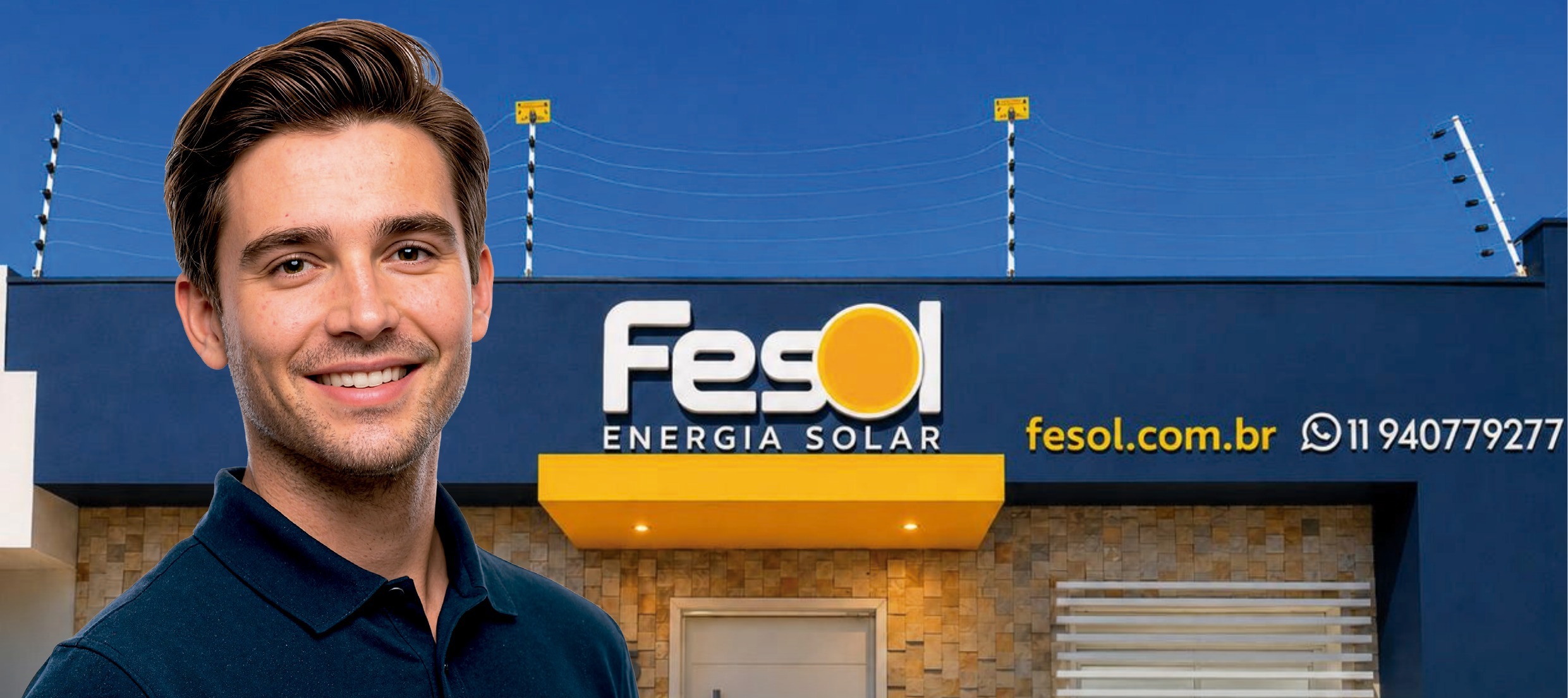 Equipe técnica da Fesol em obra de energia solar