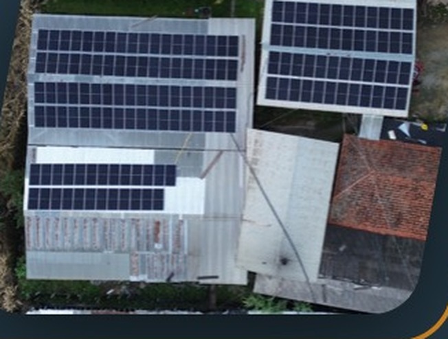 Sistema fotovoltaico instalado em Cubatão